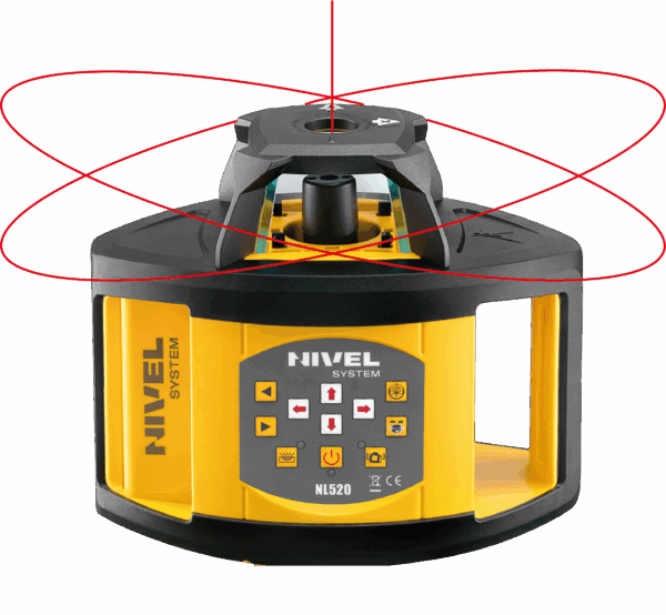 01. Rotačný laser Nivel – NL 520 dvojsklonový + senzor RD700