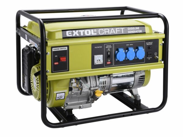 02/02. Elektrocentrála rámová benzínová, 1F, 5,5kW/230V, EXTOL CRAFT
